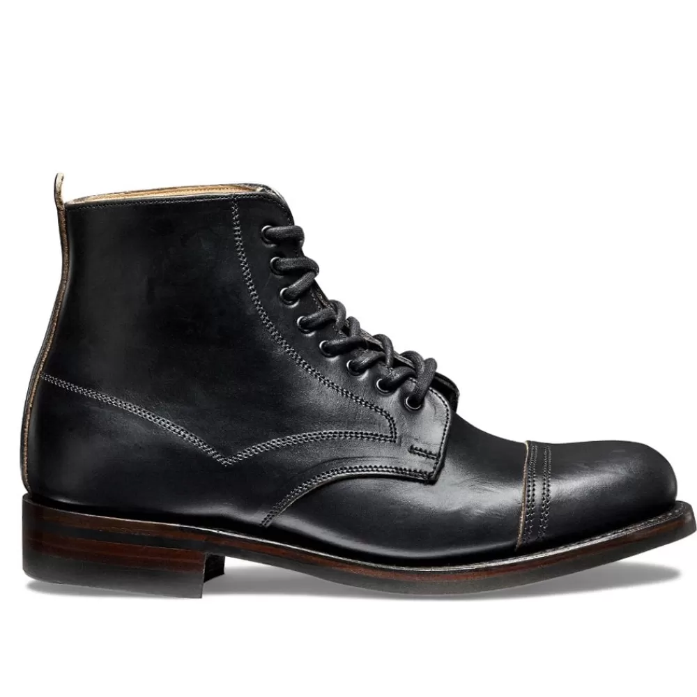 Cheaney Derby Boots | Jess Capped Derby Boot In Black Chromexcel Leather