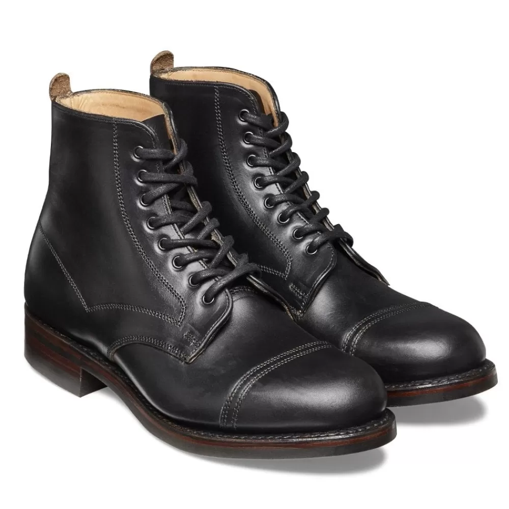 Cheaney Derby Boots | Jess Capped Derby Boot In Black Chromexcel Leather