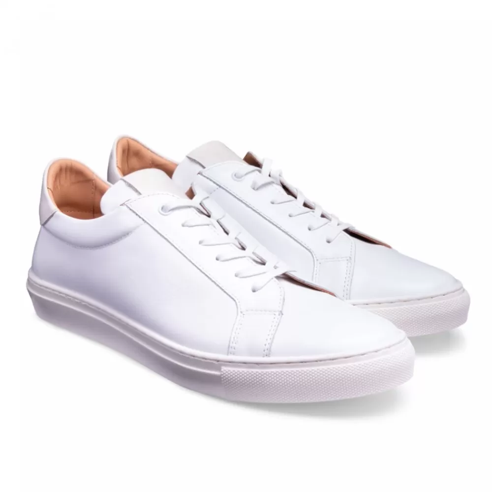 Cheaney X Goral Trainers | Kelham Trainer In White/Off White Leather