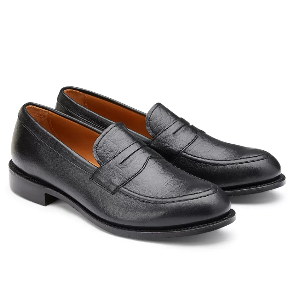 Cheaney Loafers | Kenmore Ef Penny Loafer In Black Deerskin Leather