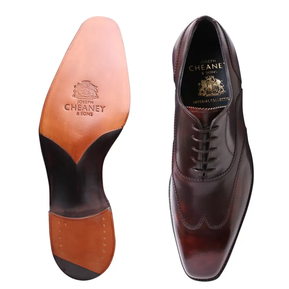Cheaney Oxfords | Knightsbridge Oxford Austerity Brogue In Brown Museum Calf Leather