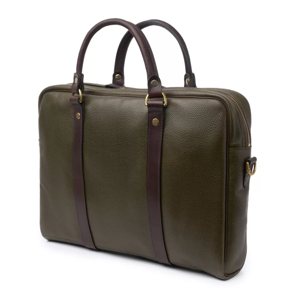 Croots X Cheaney Luggage & Bags | Laptop Bag In Olive Grain Leather