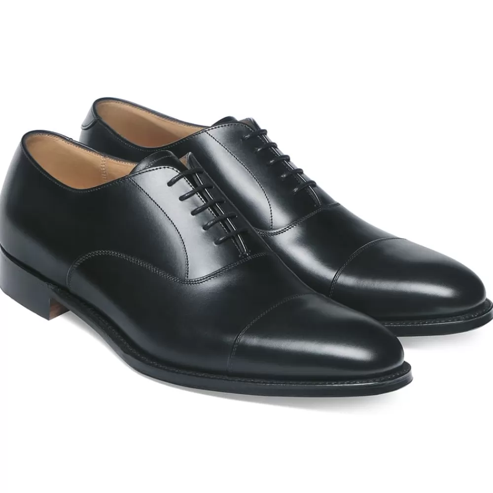 Cheaney Oxfords | Lime R Classic Oxford In Black Calf Leather | Rubber Sole