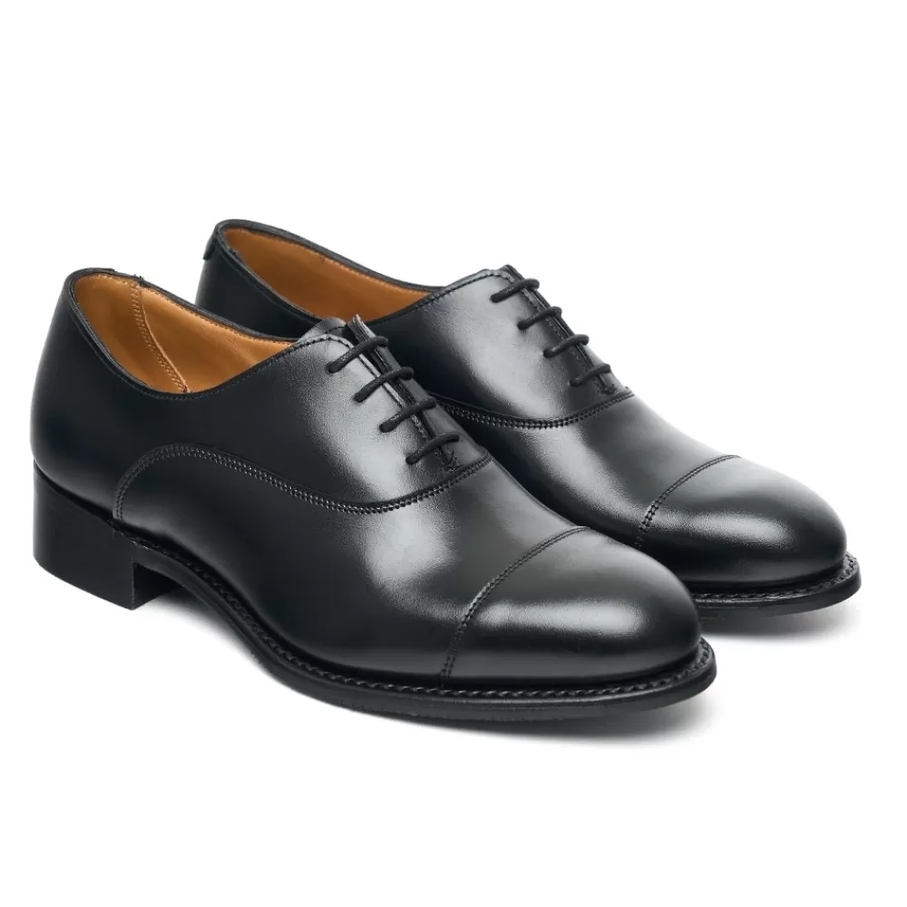 Cheaney Oxfords | Louise Ii D Capped Oxford In Black Calf Leather