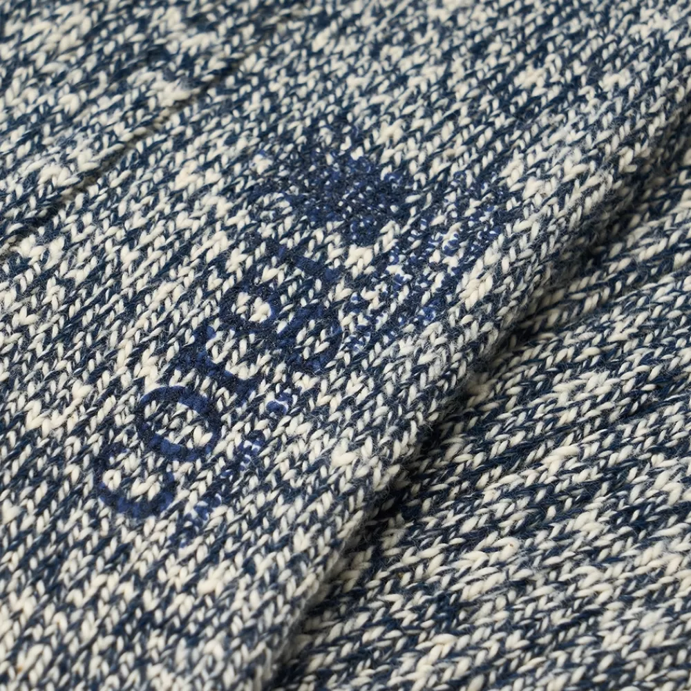 Corgi Socks | Marl Ribbed Navy Pure Cotton Socks