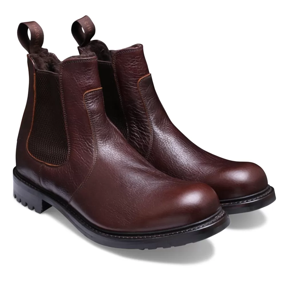 Cheaney Chelsea Boots | Mohawk C Shearling Lined Chelsea Boot In Whiskey Kudu Leather