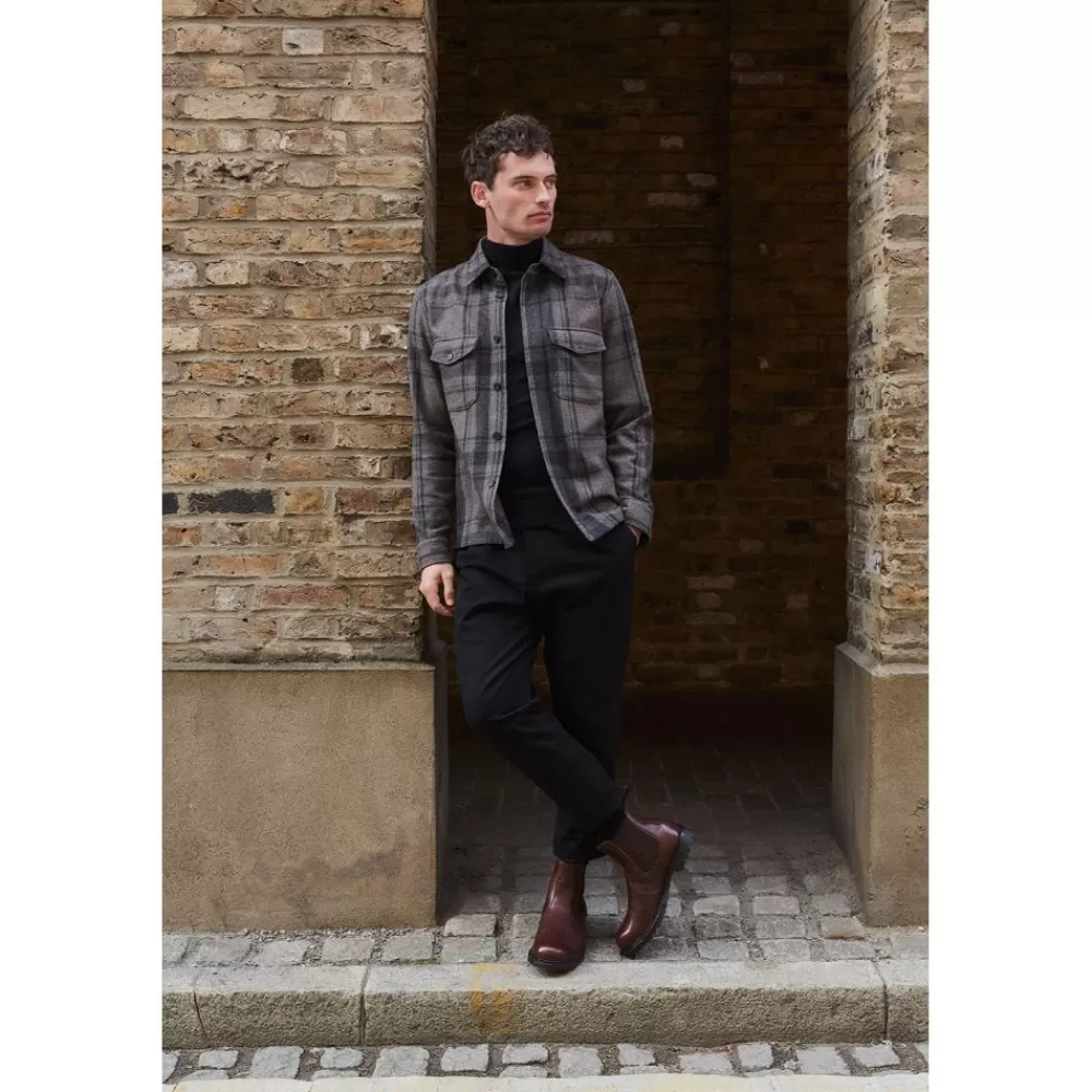 Cheaney Chelsea Boots | Mohawk C Shearling Lined Chelsea Boot In Whiskey Kudu Leather