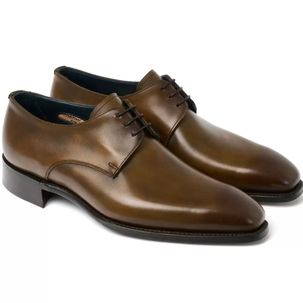 Cheaney Derbys | Norman Derby In Bronzed Espresso Calf Leather