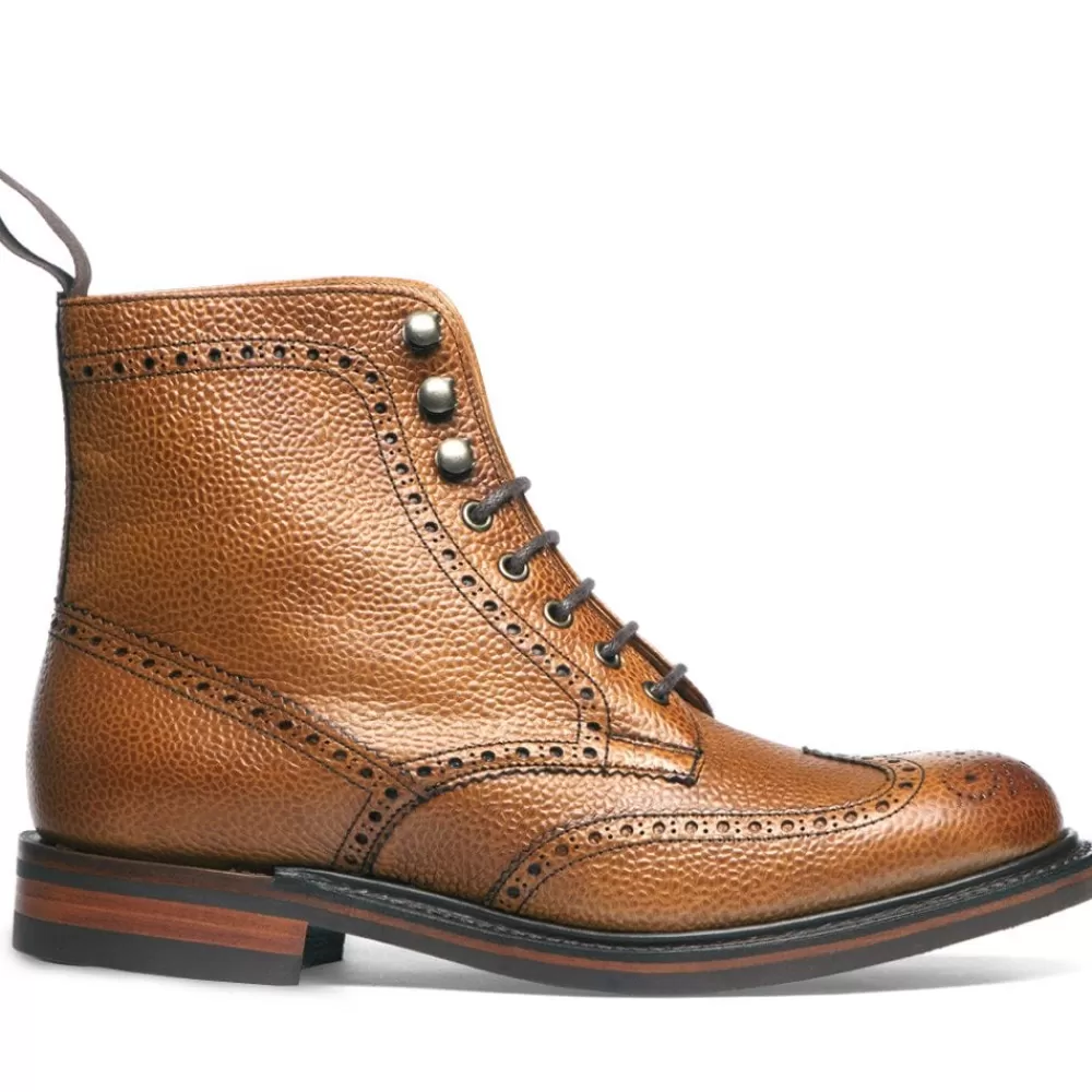 Cheaney Derby Boots | Olivia R Derby Brogue Boot In Almond Grain Leather