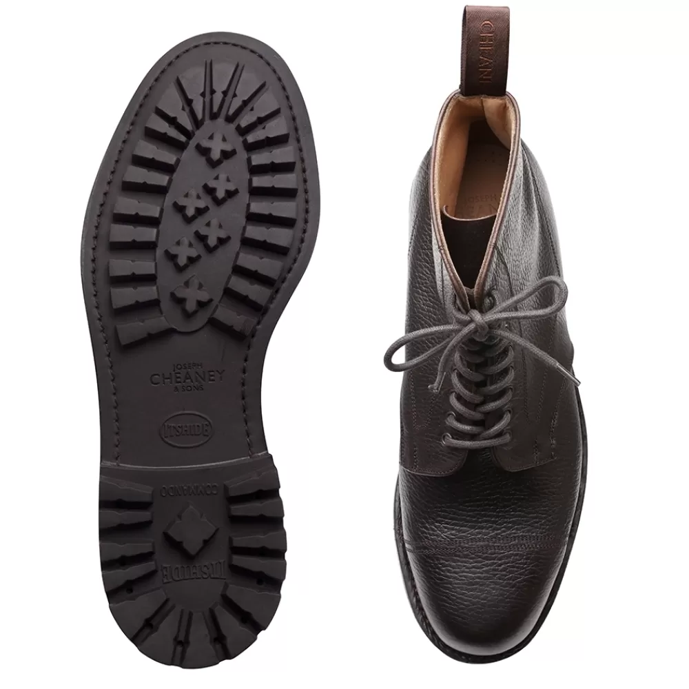 Cheaney Derby Boots | Pennine Ii C Veldtschoen Derby Boot In Dark Brown Pull Up Grain Leather