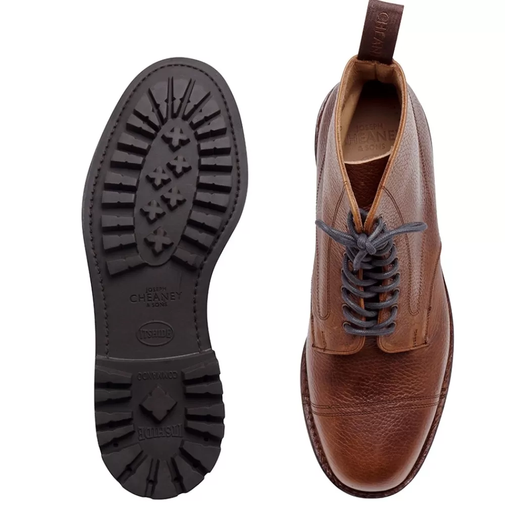 Cheaney Derby Boots | Pennine Ii C Veldtschoen Derby Boot In Mahogany Pull Up Grain Leather