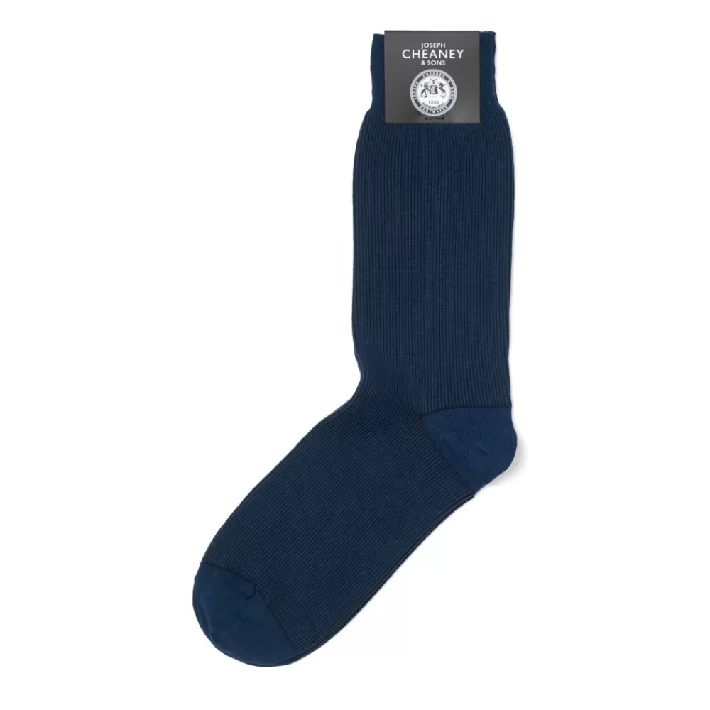 Corgi Socks | Ribbed Blue Cotton Socks