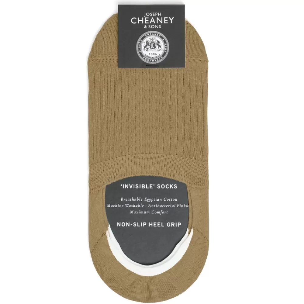 Corgi Socks | Ribbed Egyptian Cotton Beige Invisible Socks