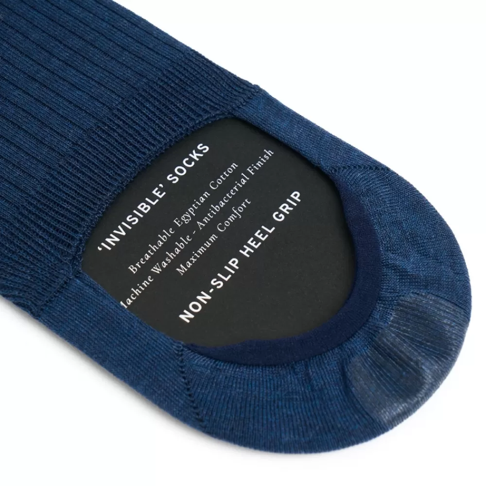 Corgi Socks | Ribbed Egyptian Cotton Navy Invisible Socks