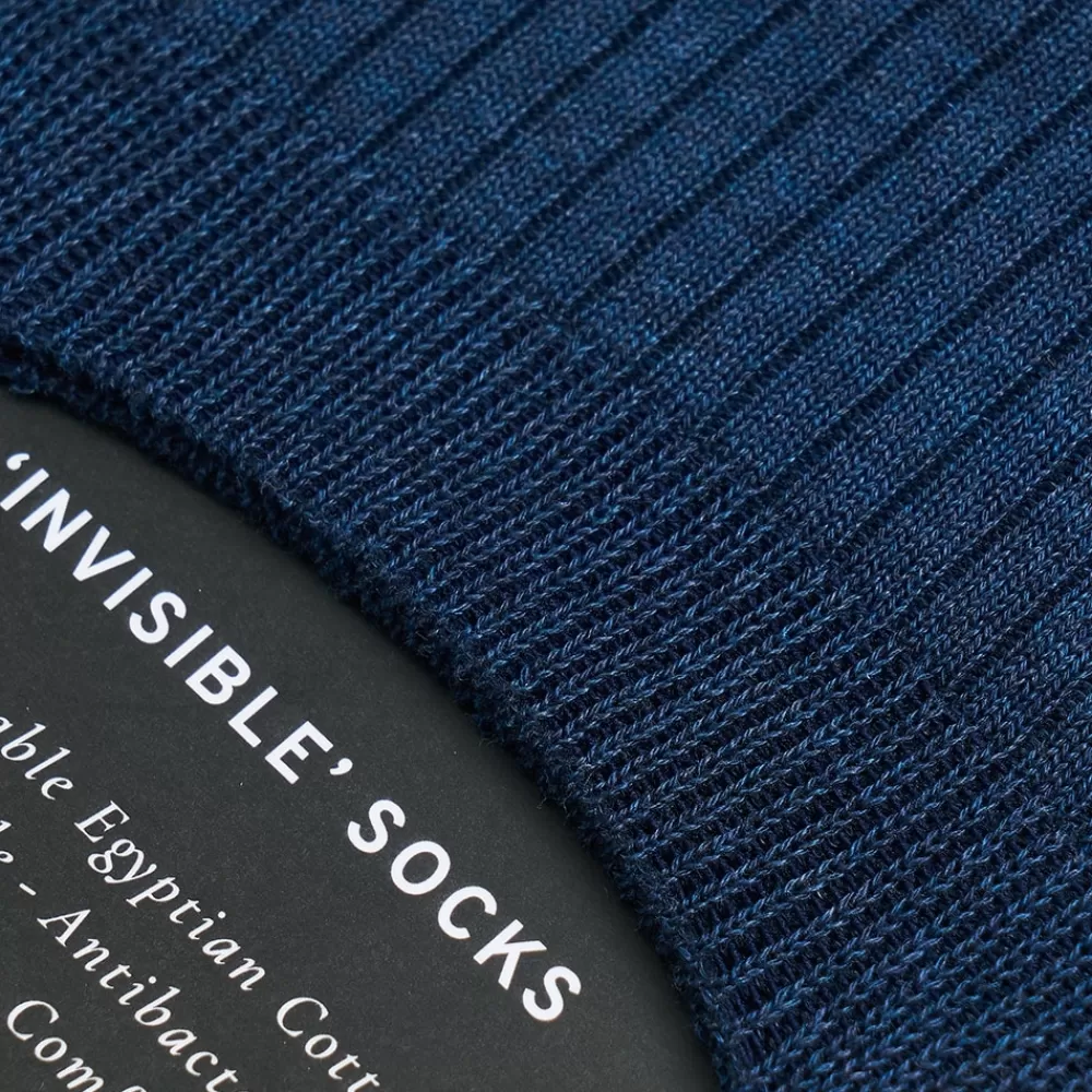 Corgi Socks | Ribbed Egyptian Cotton Navy Invisible Socks