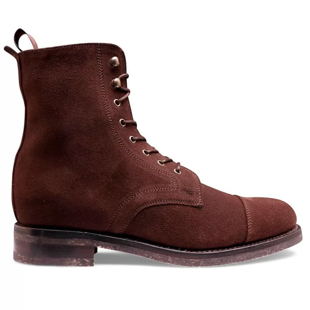 Cheaney Derby Boots | Salcey Derby Boot In Dark Brown Eco-Buck Suede