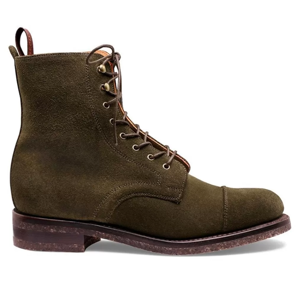 Cheaney Derby Boots | Salcey Derby Boot In Hunting Green Eco-Buck Suede