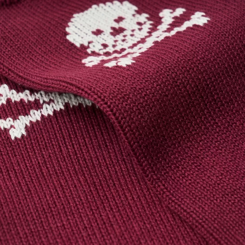 Corgi Socks | Skull Burgundy Pure Cotton Socks