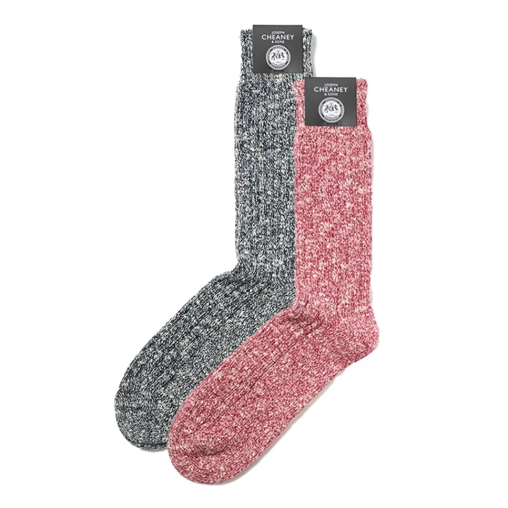 Corgi Socks | Socks Gift Box - 2 Pack - Navy, Red