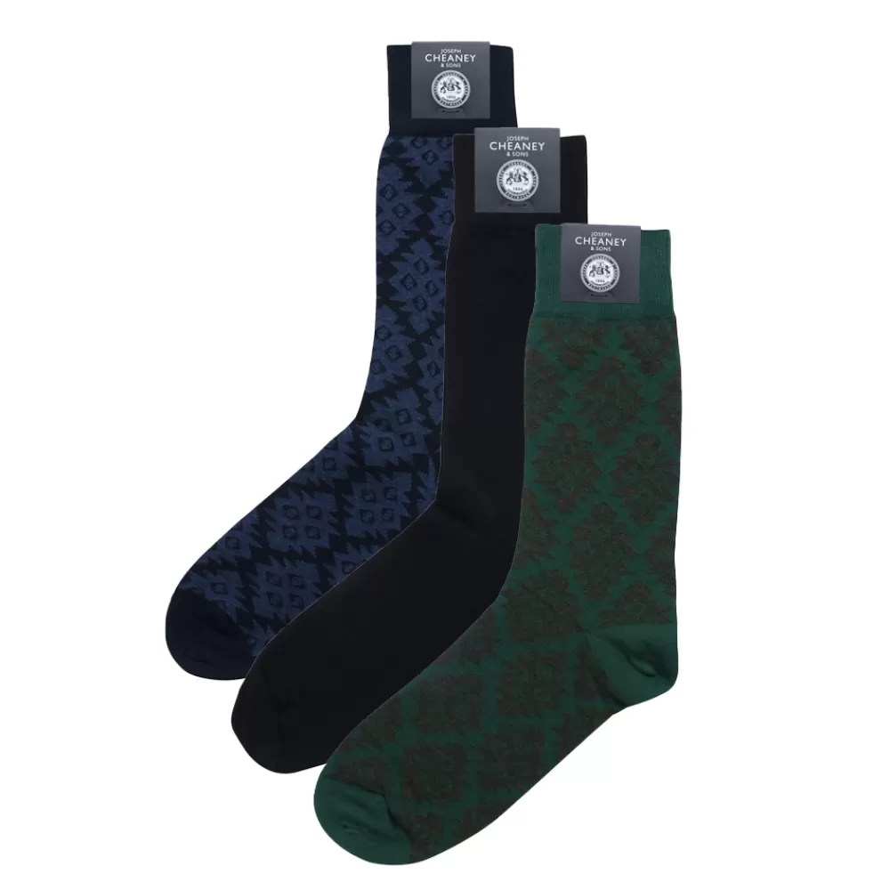 Corgi Socks | Socks Gift Box - 3 Pack - Navy, Black, Green