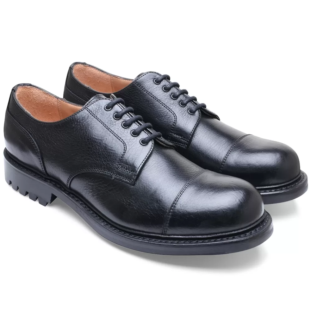 Cheaney Derbys | Spitfire Ii C Military Style Derby In Jet Black Kudu Leather