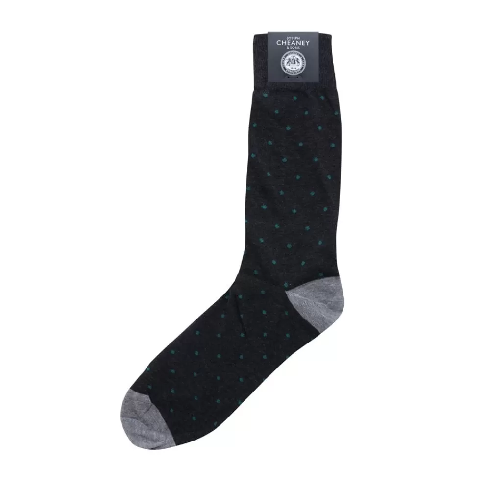 Corgi Socks | Spot Pattern Black Mens Cotton Socks