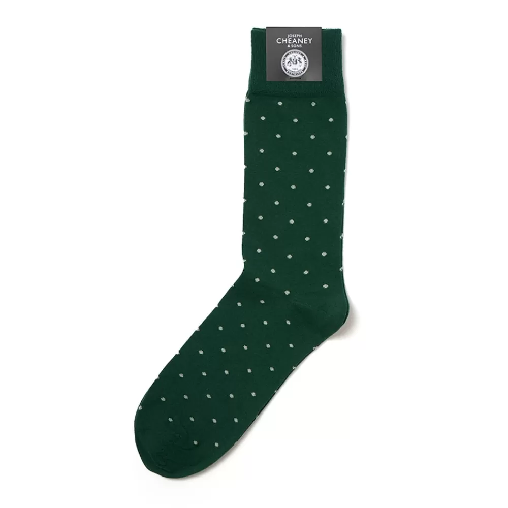 Corgi Socks | Spot Pattern Green Mens Cotton Socks