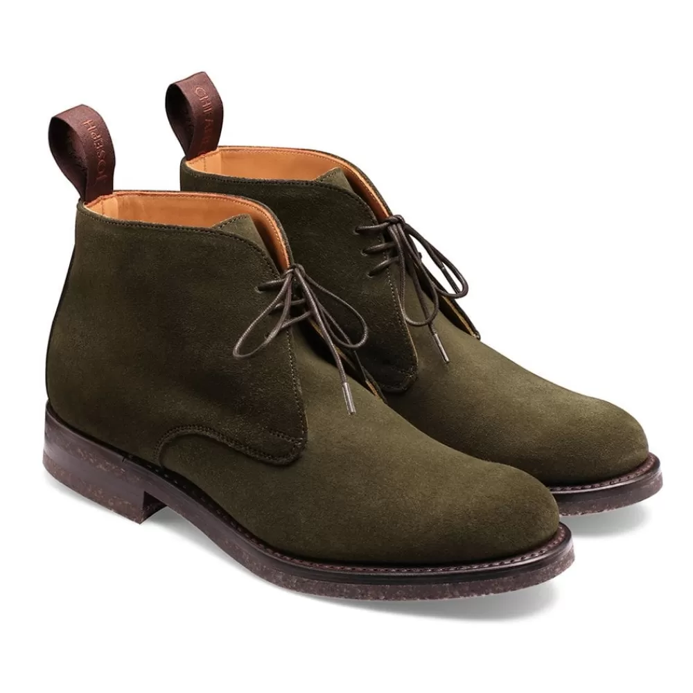 Cheaney Chukka Boots | Thetford Chukka Boot In Hunting Green Eco-Buck Suede