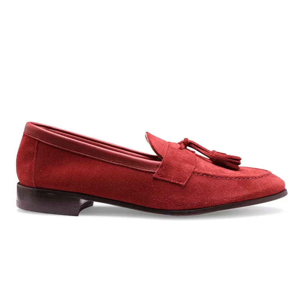 Cheaney Loafers | Tilly Collapsible Tassel Loafer In Rum Punch Suede