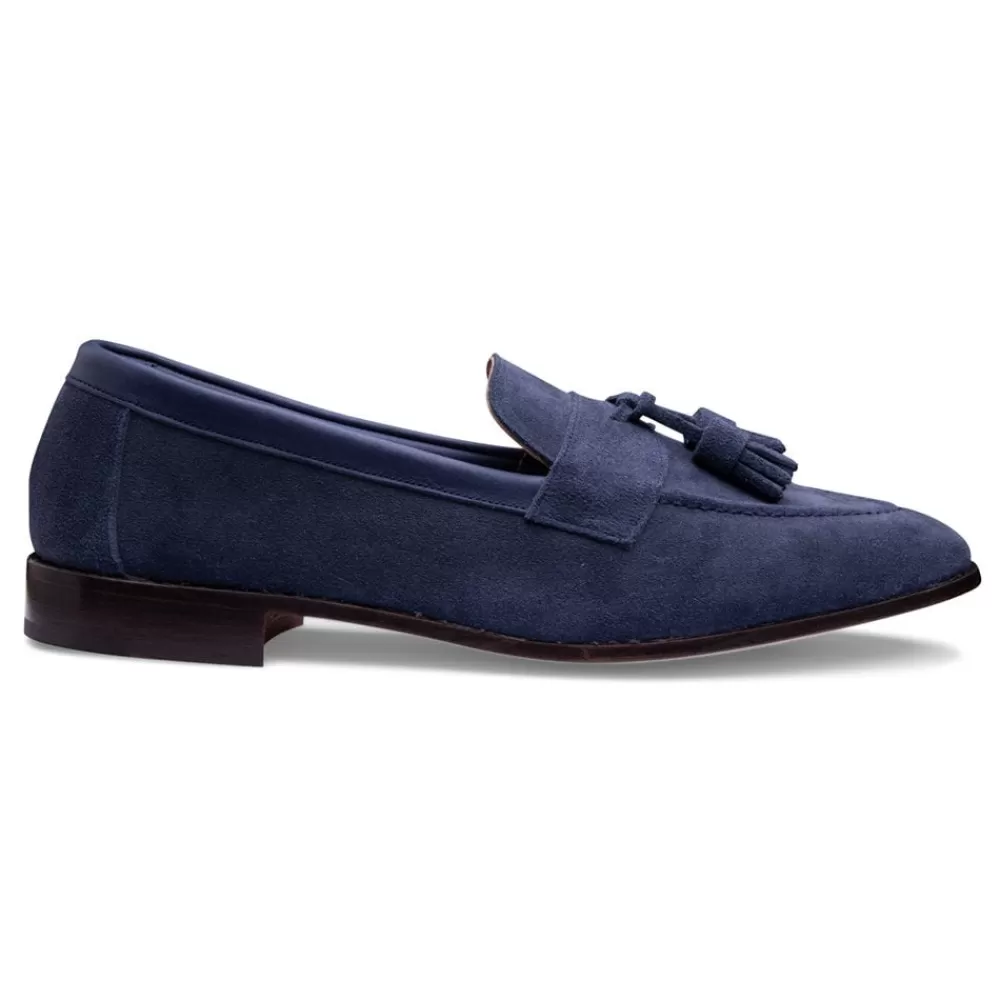 Cheaney Loafers | Timothy Tassel Loafer In Admiral Blue Suede