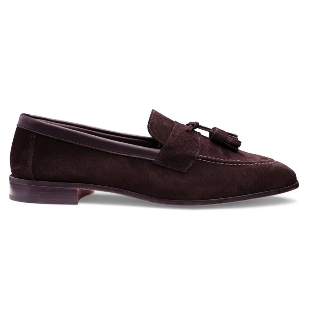 Cheaney Loafers | Timothy Tassel Loafer In Bitter Chocolate Suede
