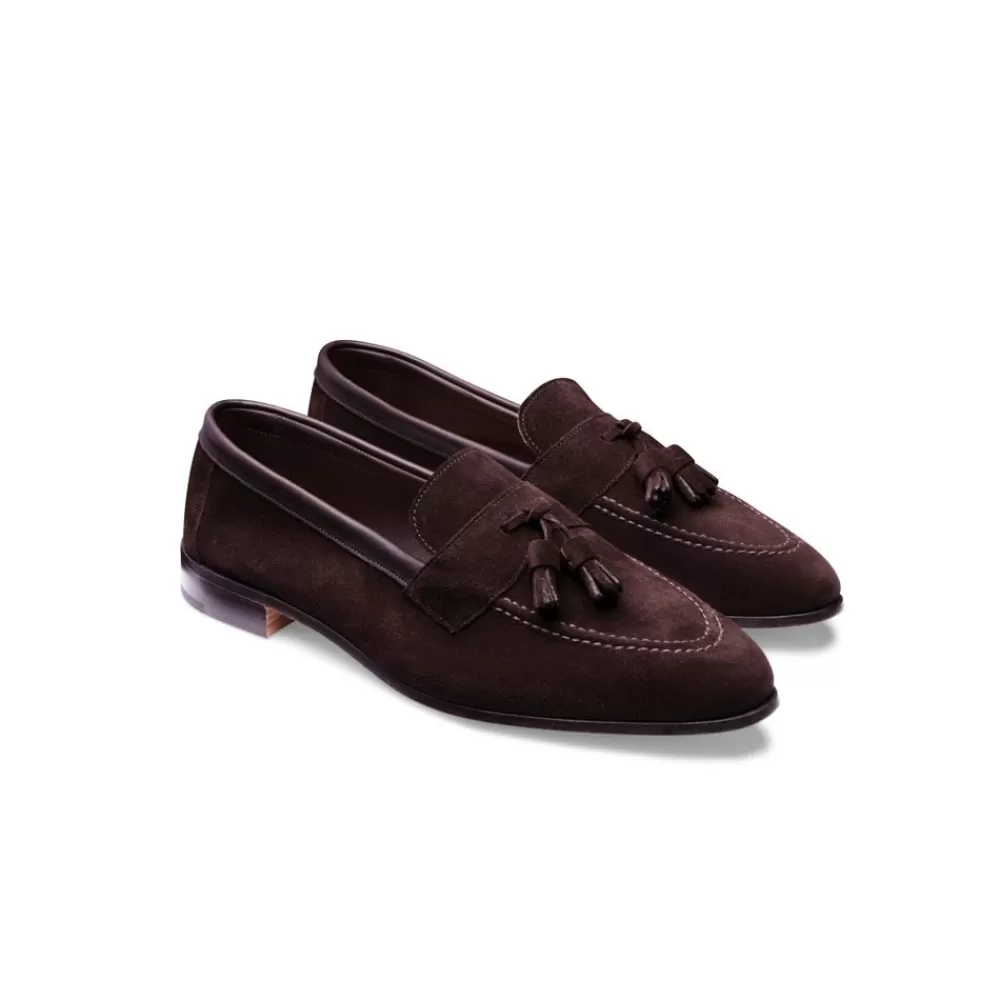 Cheaney Loafers | Timothy Tassel Loafer In Bitter Chocolate Suede