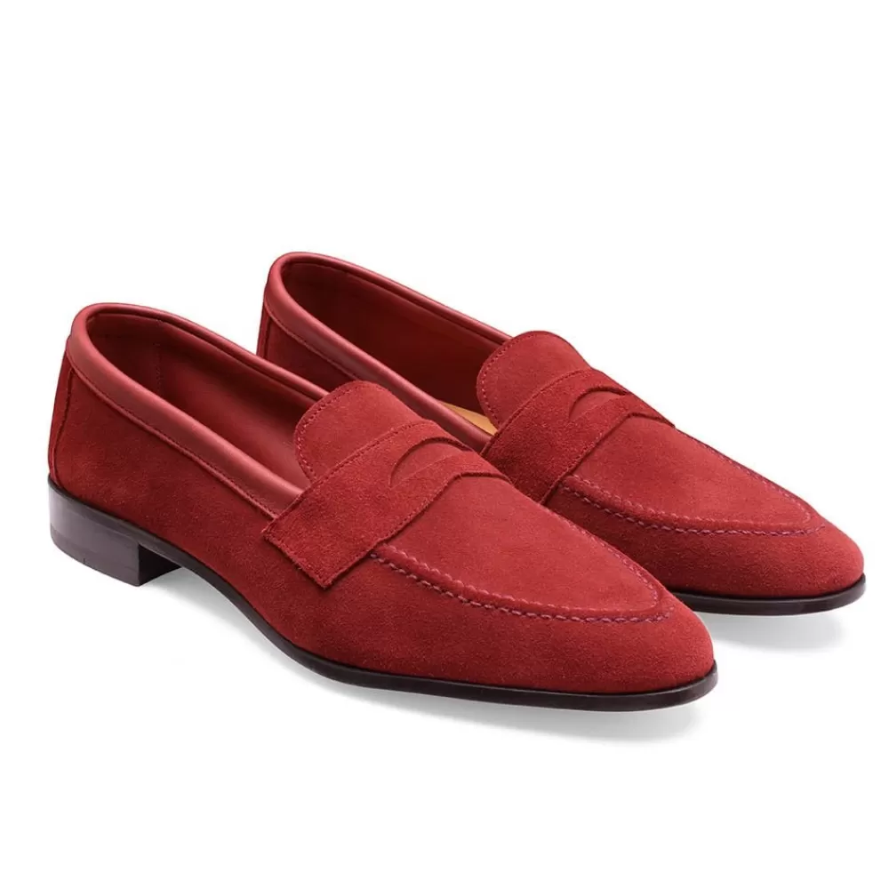 Cheaney Loafers | Tori Collapsible Penny Loafer In Rum Punch Suede