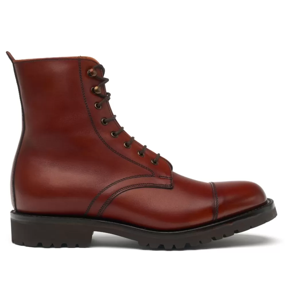 Cheaney Derby Boots | Trudie Capped Derby Boot In Dark Leaf Calf Leather