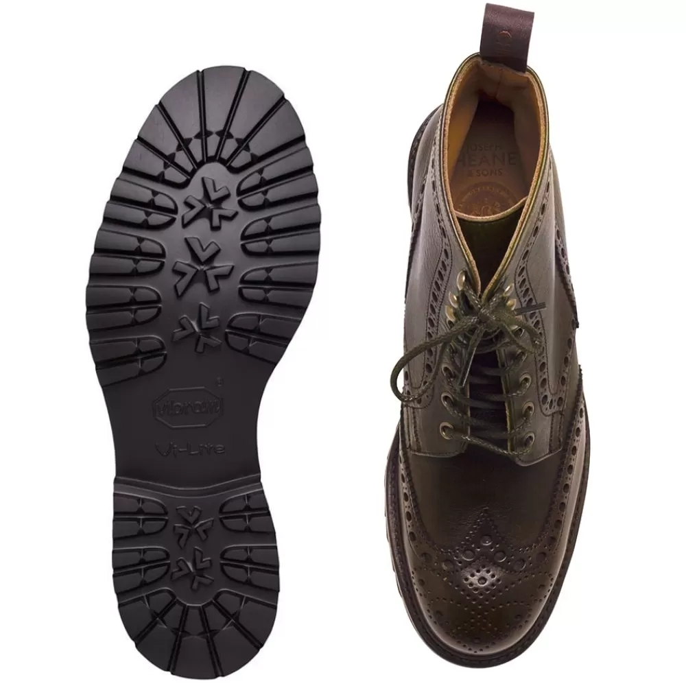 Cheaney Brogue Boots | Tweed Gv Derby Brogue Boot In Husk Eco Oiled Leather