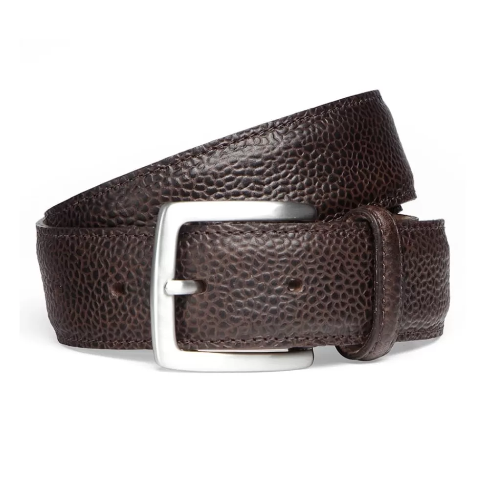 Cheaney Belts | Walnut Grain Belt With Silver Buckle