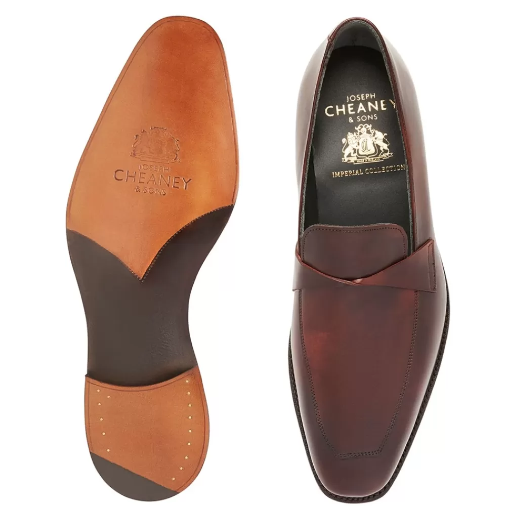 Cheaney Loafers | Wandsworth Twisted Saddle Apron Loafer In Brown Museum Calf Leather