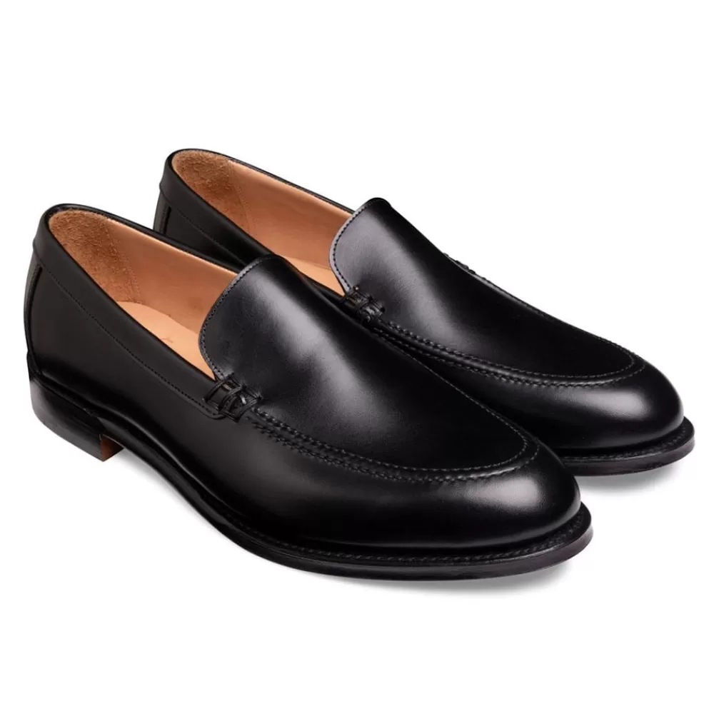Cheaney Loafers | Wilbur Apron Loafer In Black Calf Leather