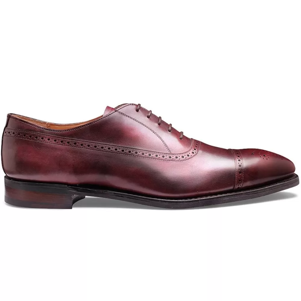 Cheaney Oxfords | Winchester D Capped Oxford In Burgundy Museum Calf Leather