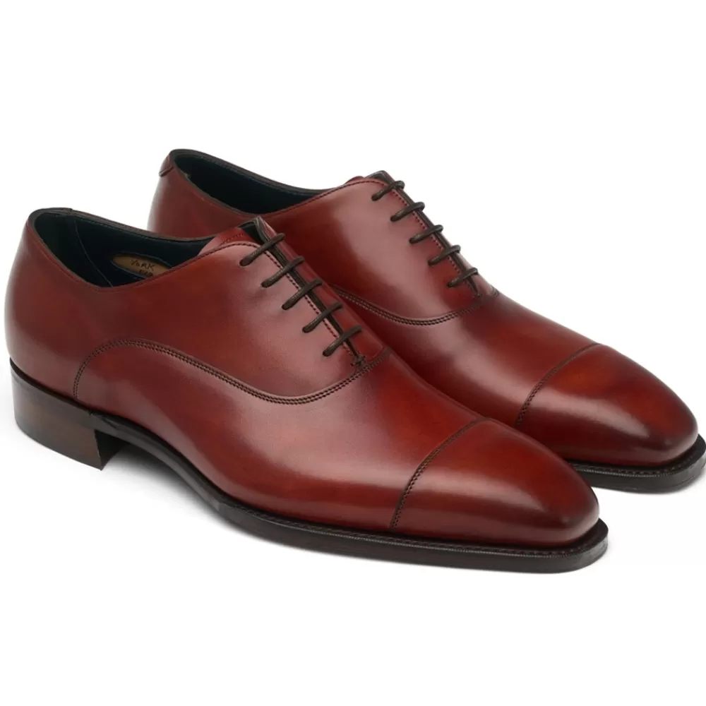 Cheaney Oxfords | York Capped Oxford In Dark Leaf Calf Leather